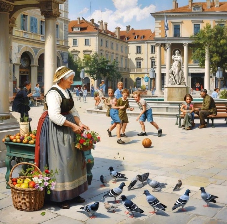 Lady with Flowers