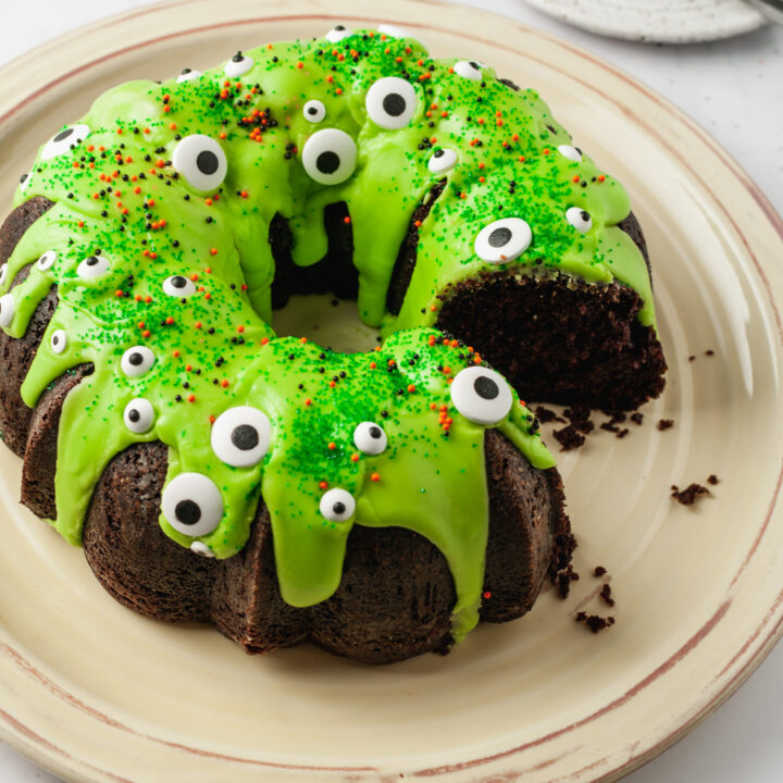 Green Halloween Bundt Cake