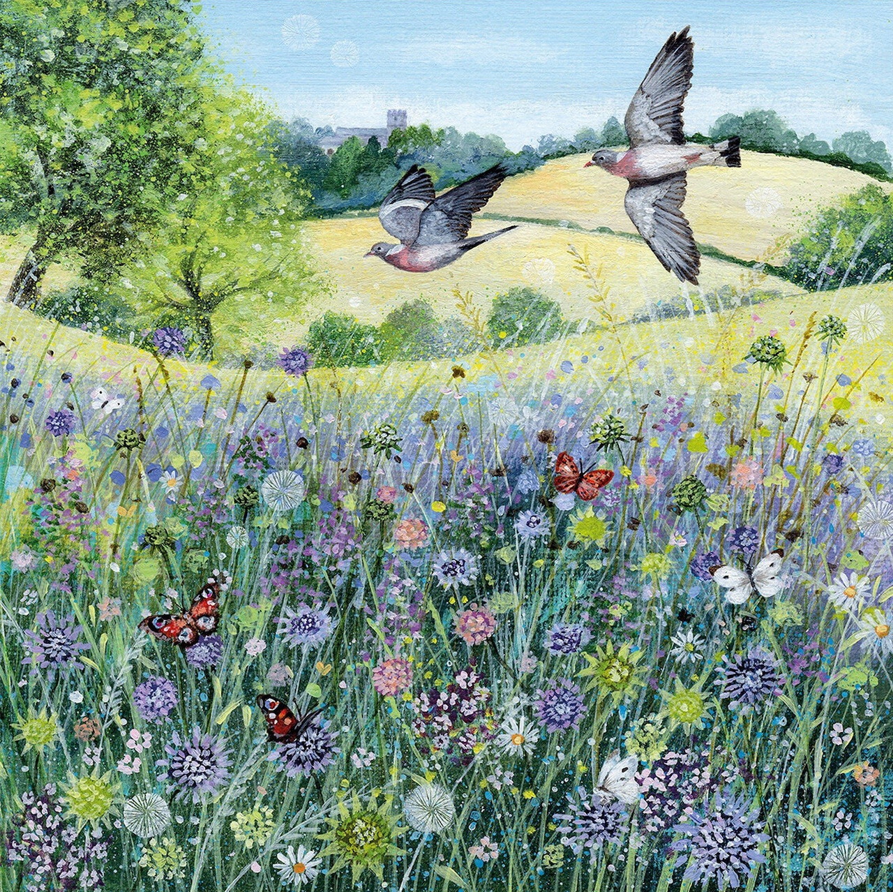 Summer Wildflower Meadow Birds