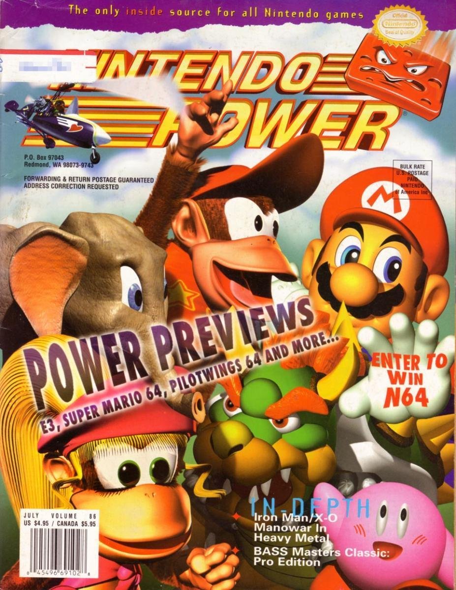 Nintendo Power magazine Issue 86 cover featuring Nintendo 64 launch