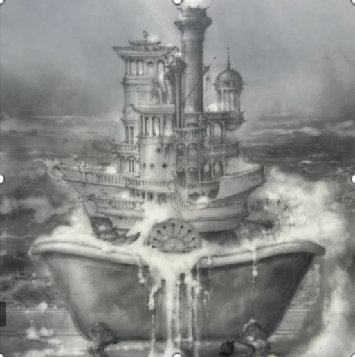 Surreal Paddleboat Bathtub