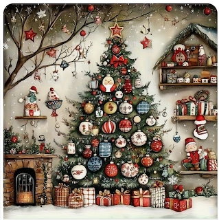 Vintage Christmas Tree Display