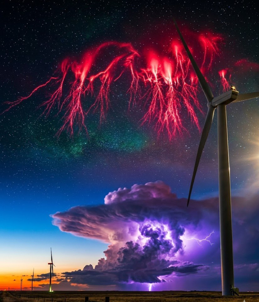 Lightning Storm Wind Turbine