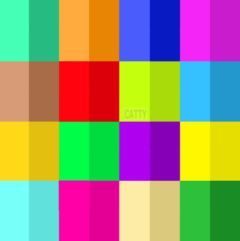Grid of colorful squares in various bright colors arranged in rows and columns