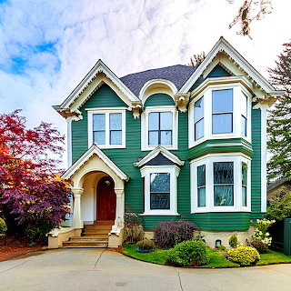 Victorian House Green Exterior