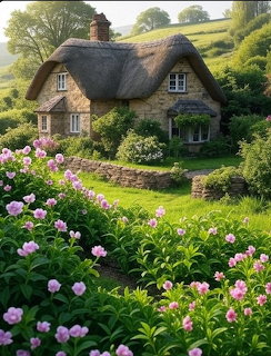English Thatched Roof Cottage