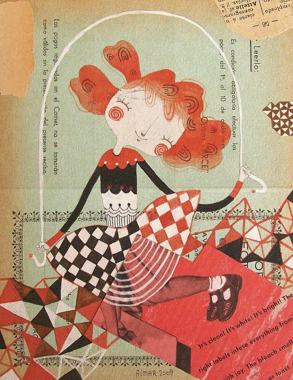 Harlequin in diamond-patterned costume