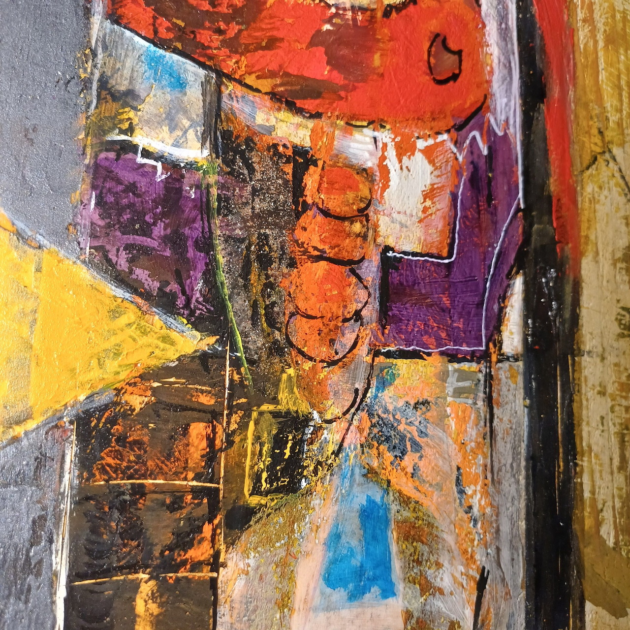 Abstract Mixed Media Painting