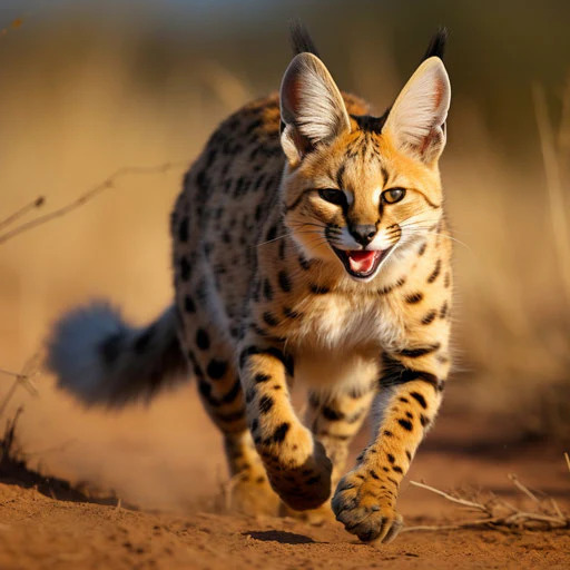 Serval Cat Running