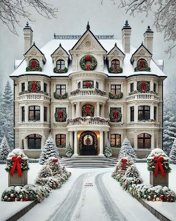 Christmas Mansion in Snow