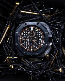 Black Luxury Watch with Screws