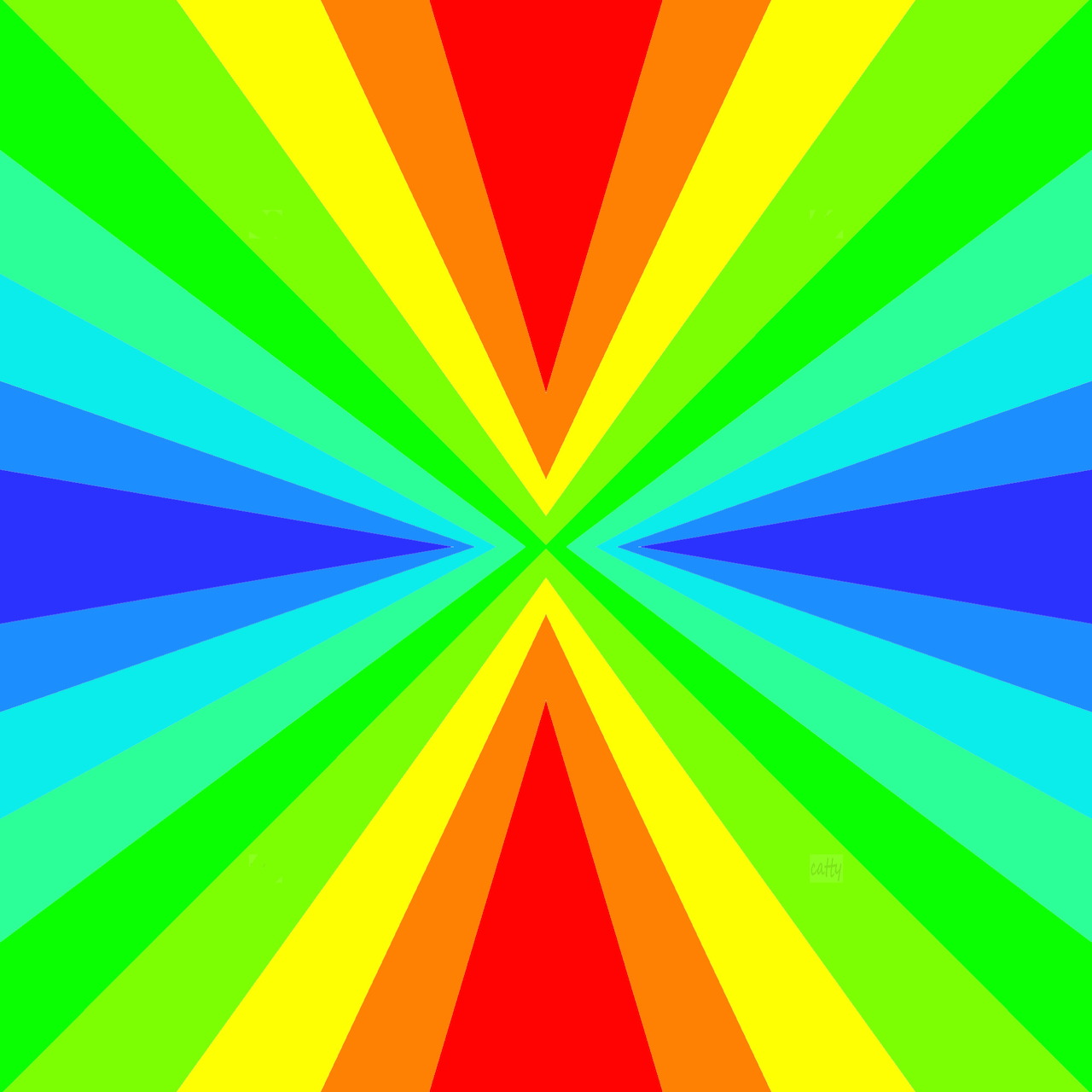 Colorful radial starburst pattern with rainbow spectrum rays emanating from center
