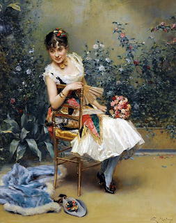 Woman Reading with Flowers
