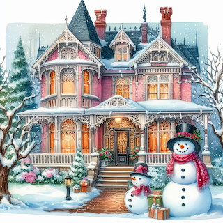 Victorian House Christmas Snowman