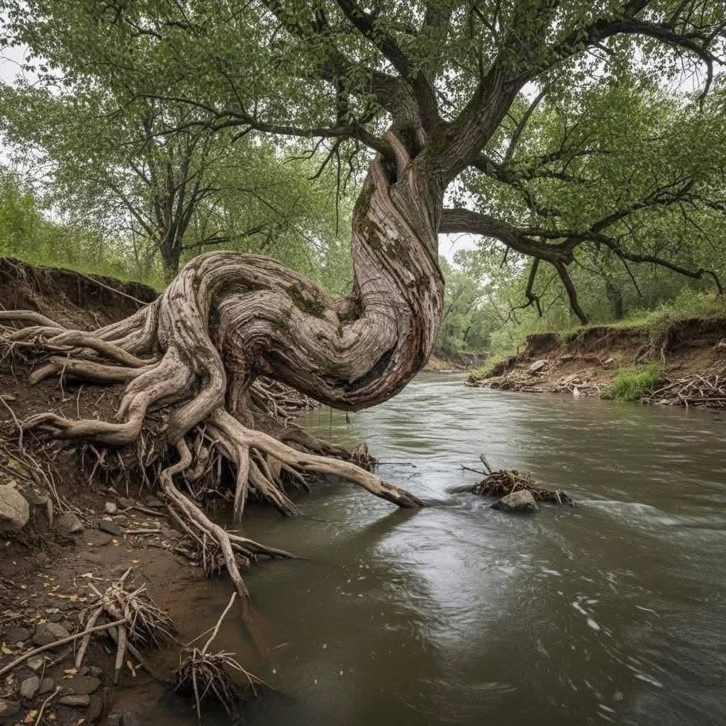Twisted Tree by River