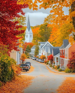 Autumn Village Street