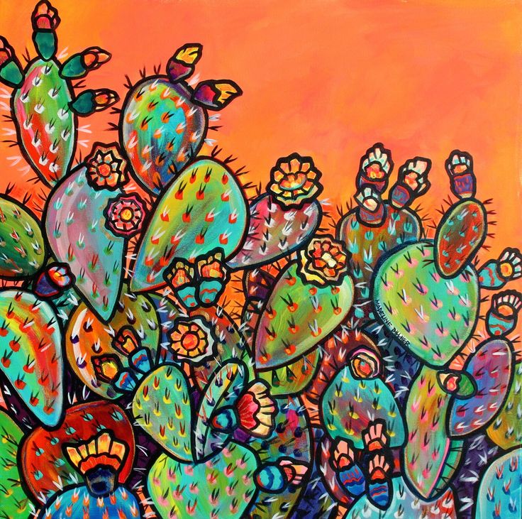Colorful Cactus Drawing