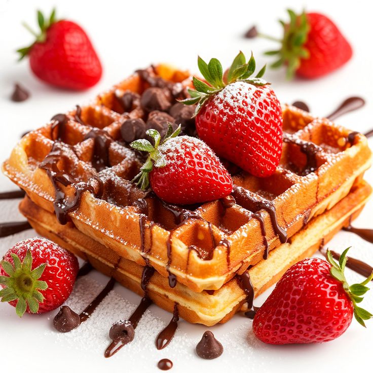 Strawberry Chocolate Waffles