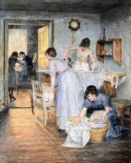 Women Ironing by Ivana Kobilca