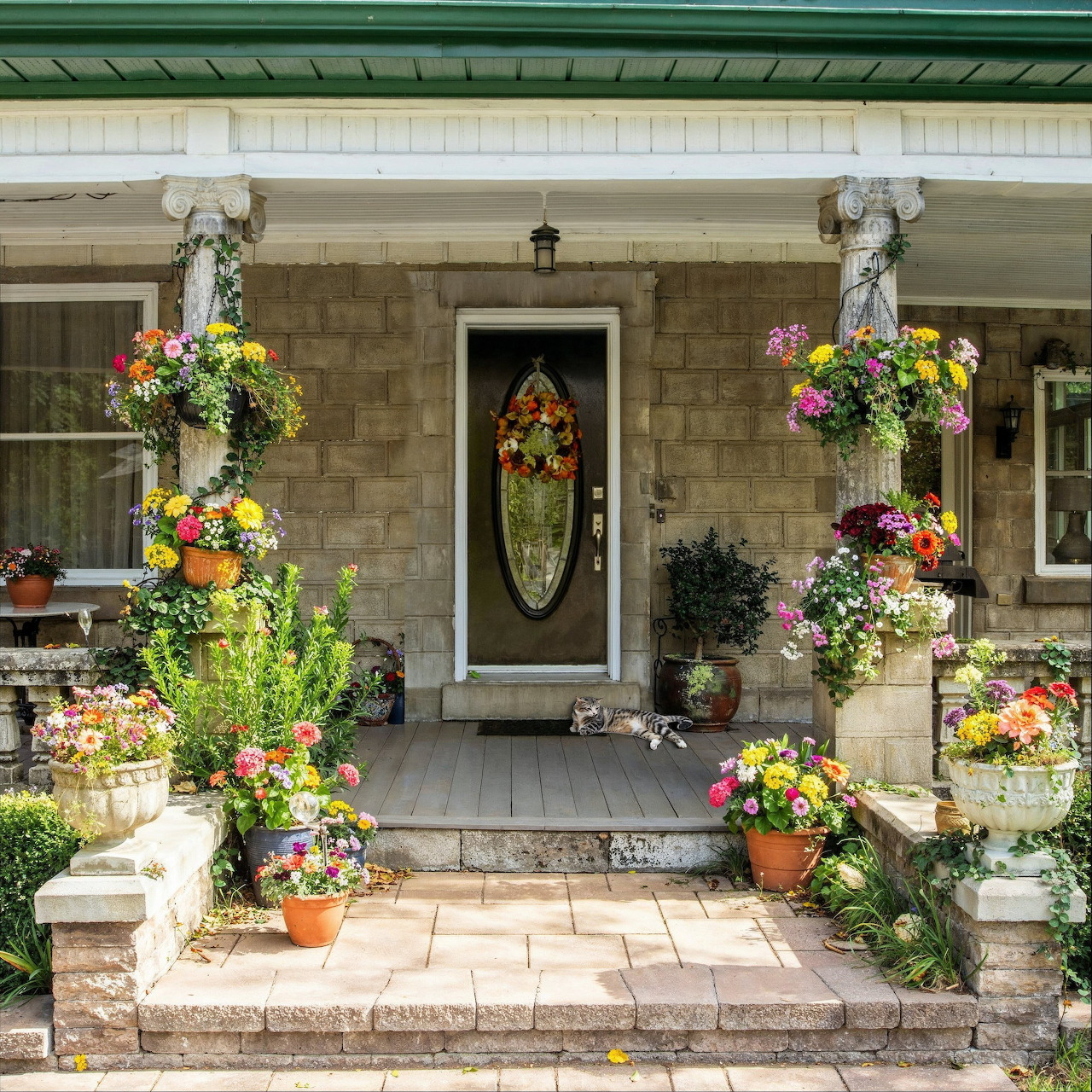 Flower-Filled Front Porch