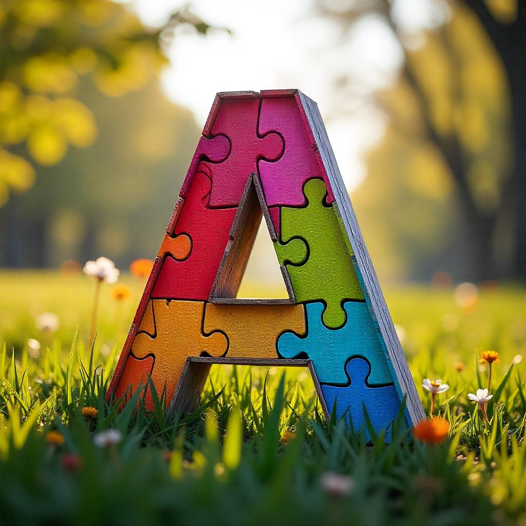 Colorful Puzzle Letter A