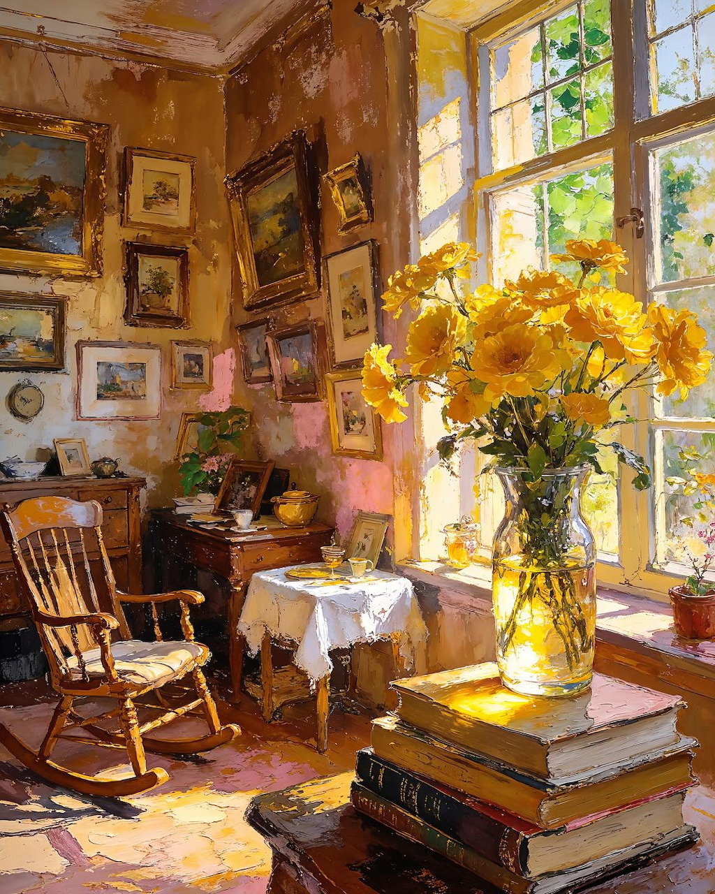 Sunflowers by Window
