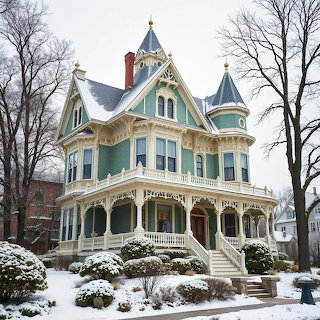 Victorian House in Winter