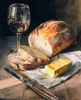 Bread Still Life Watercolor
