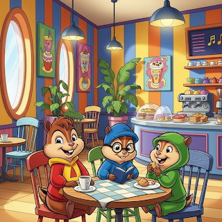 Cartoon Chipmunks Cafe