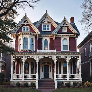 Victorian Mansion with Turrets