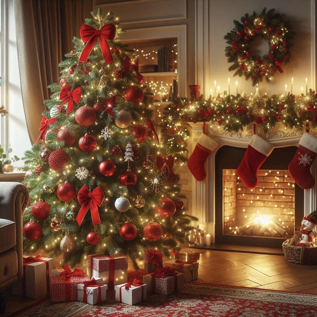 Red Bow Christmas Tree