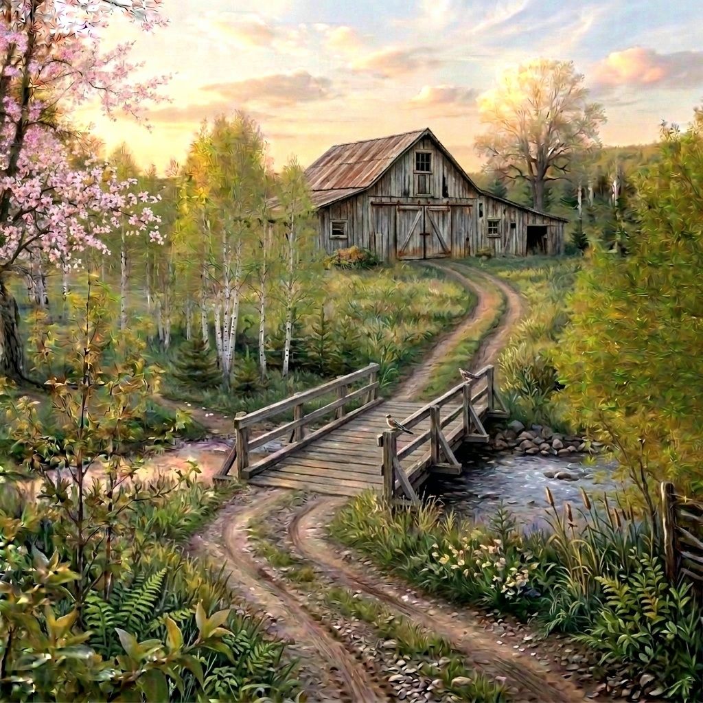 Rustic Barn at Sunset