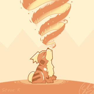 Kneeling Fox Character Illustration