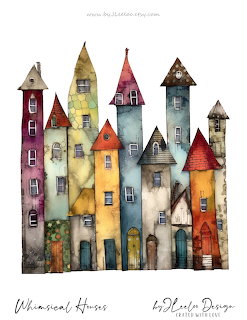 Whimsical Houses Illustration