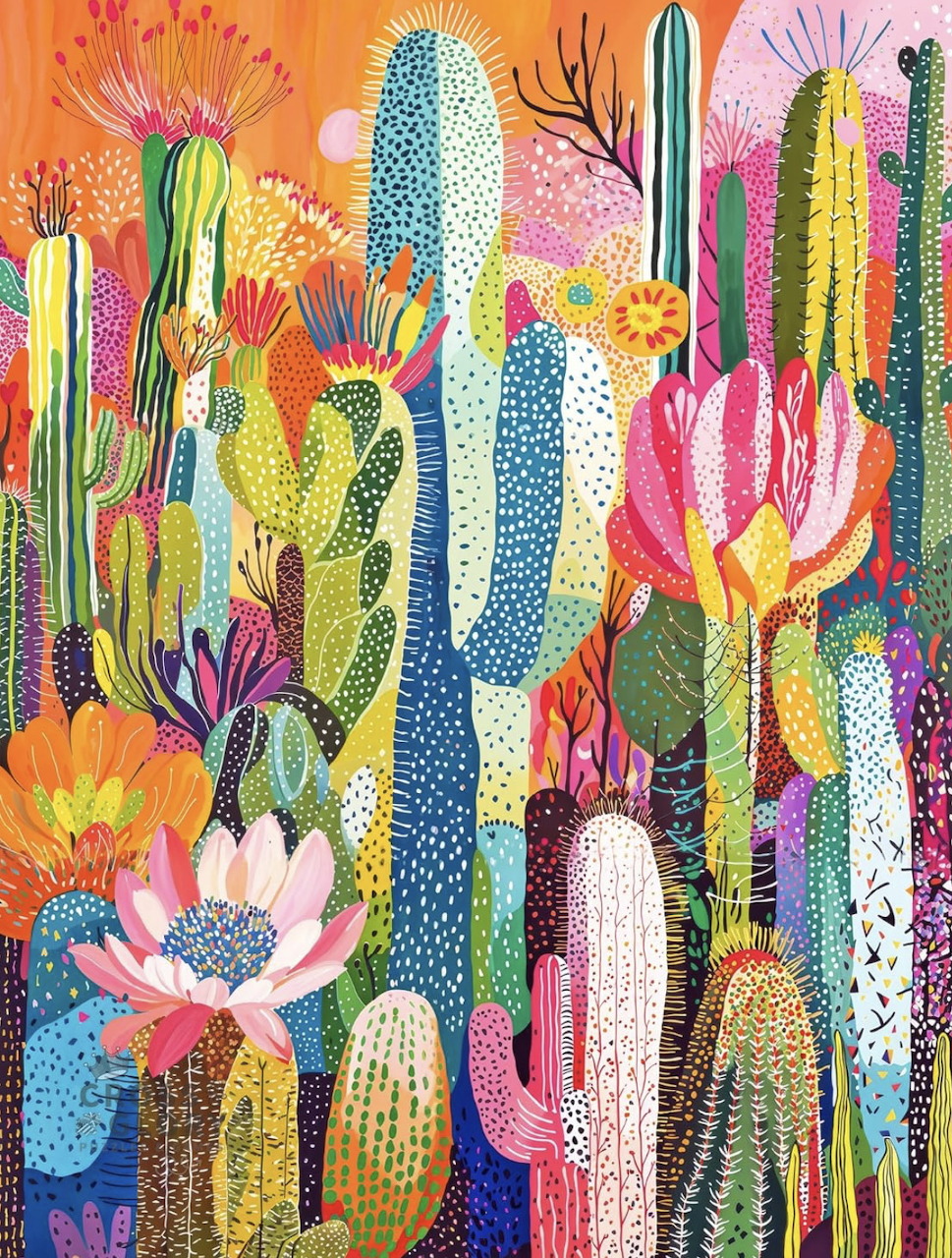Colorful Cactus Garden