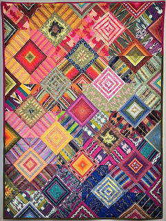 Colorful Patchwork Quilt Diagonal