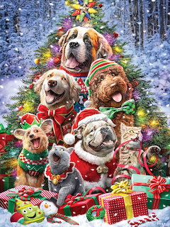 Dogs Christmas Tree Portrait