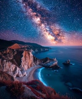 Milky Way Over Coastal Cliffs