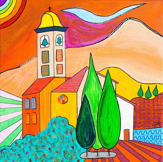 Colorful Provence Village Church