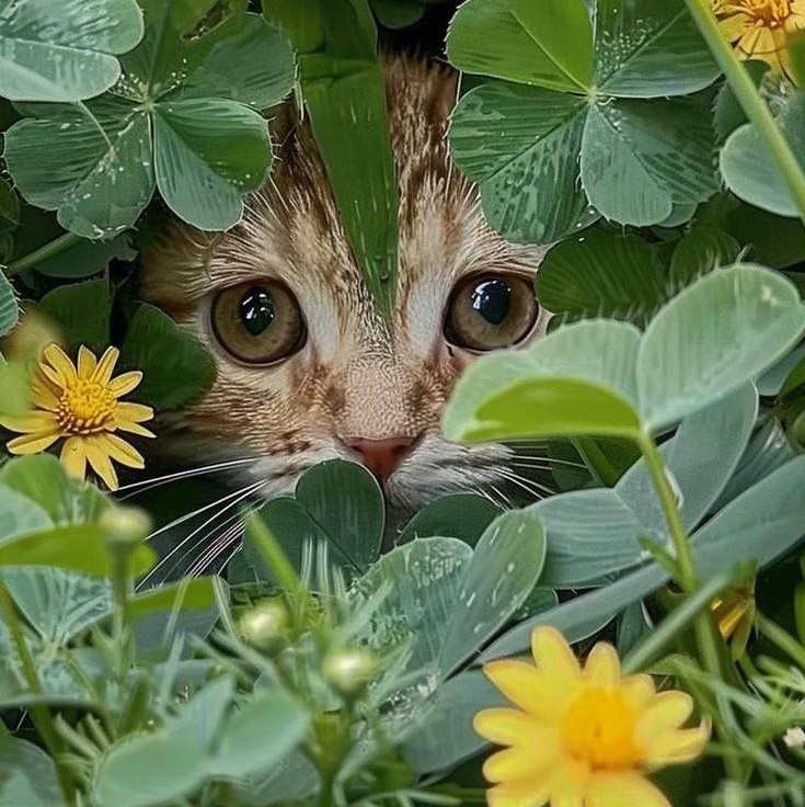 Kitten Hiding in Clover