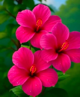 Pink Hibiscus Flowers
