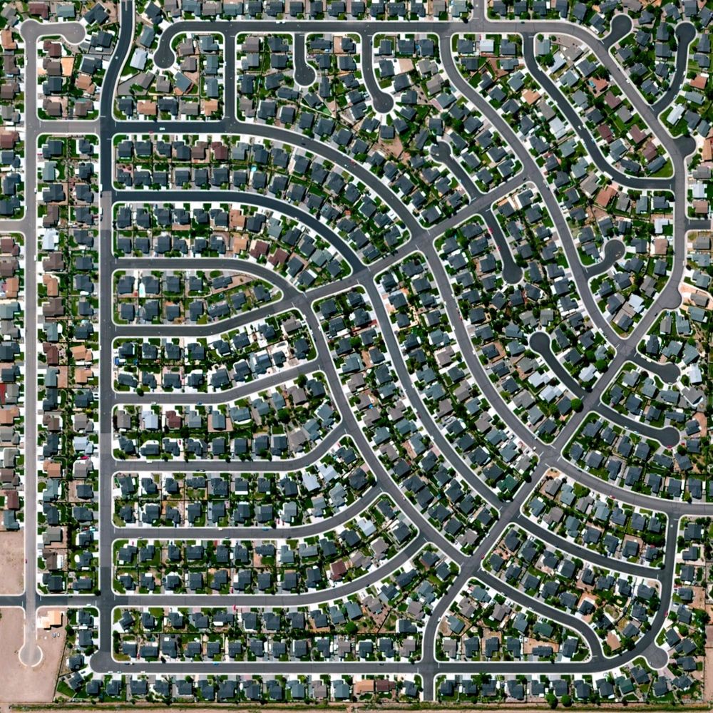 Aerial Suburban Neighborhood