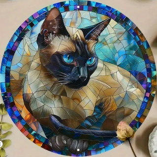 Siamese Cat Mosaic Art
