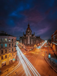 Sankt-Petersburg Night Cityscape