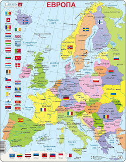 Europe Map with Flags