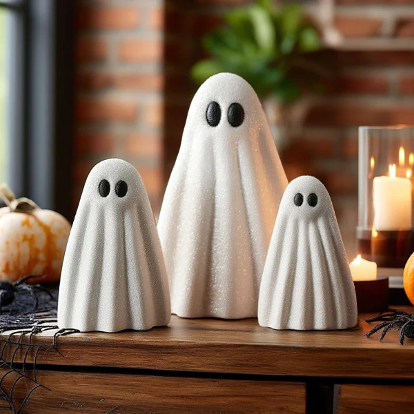 Three Cute Ghost Decorations