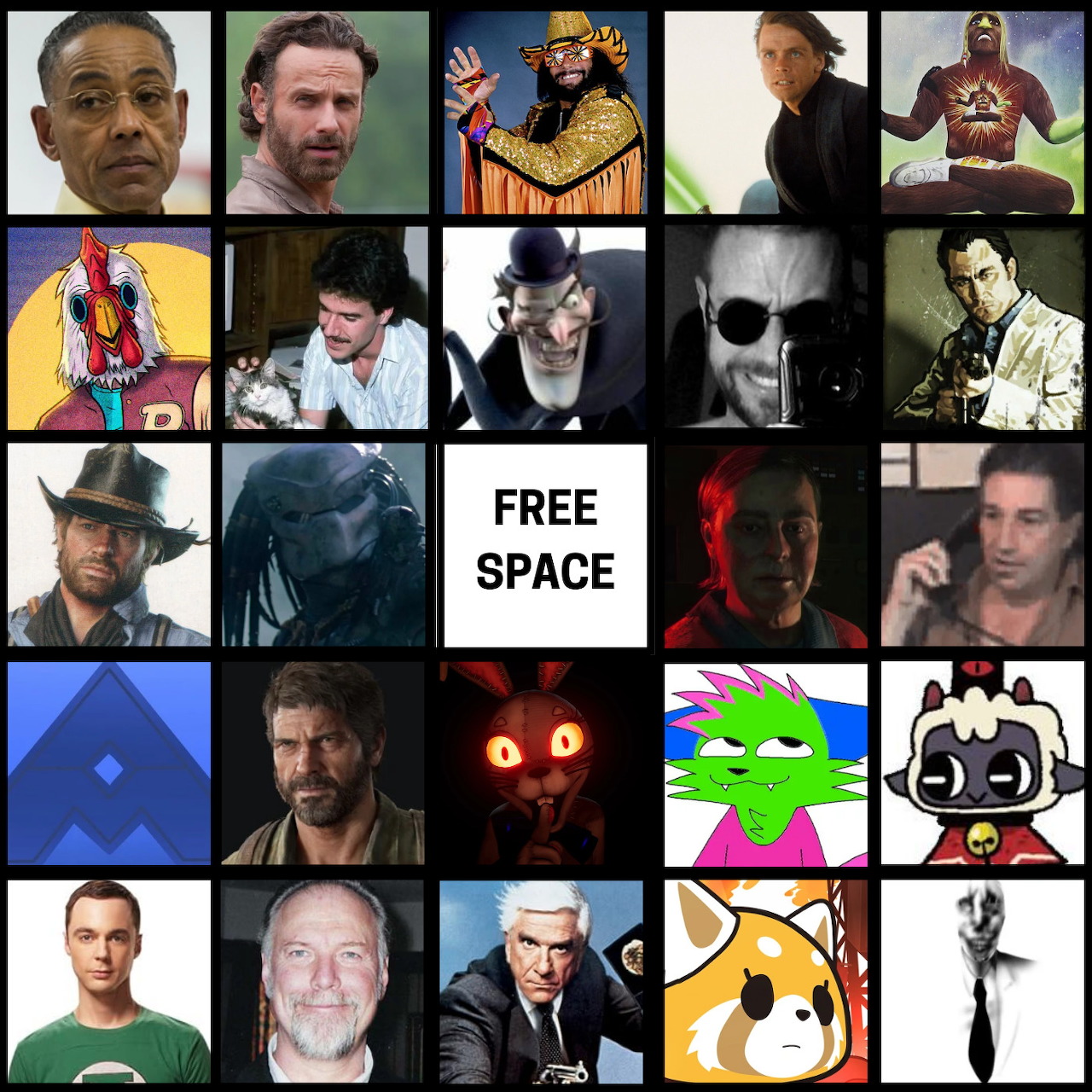 Random Characters Collage Grid