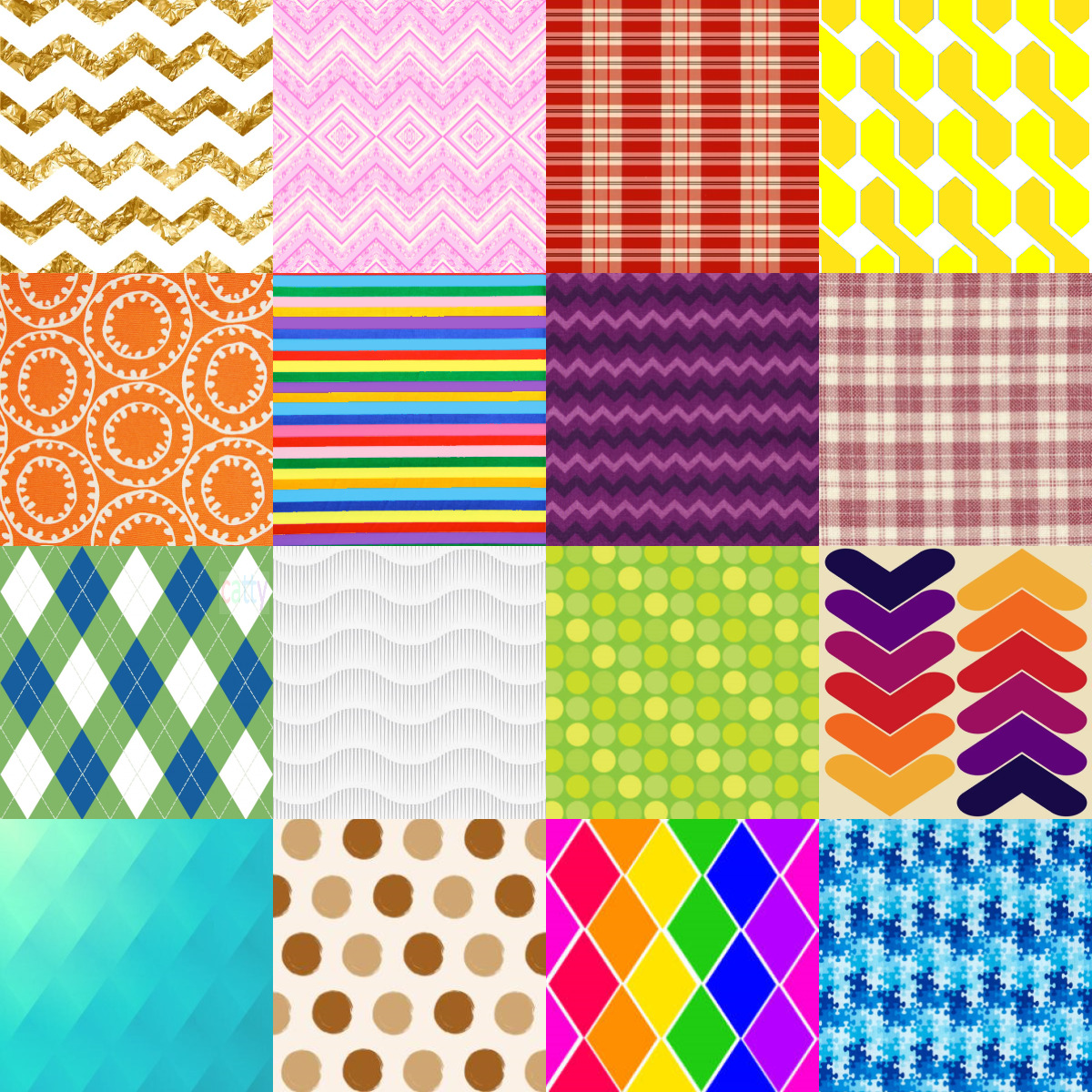 Colorful Patchwork Pattern Grid