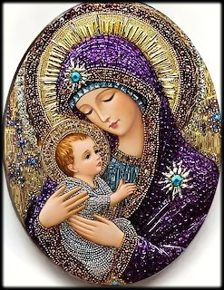 Painting of Virgin Mary holding infant Jesus