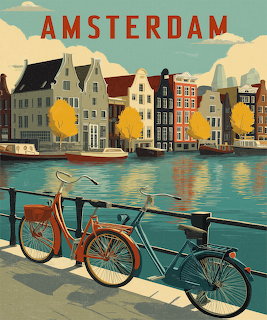 Amsterdam Canal Bicycle Poster
